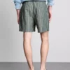 Pantalones cortos de mezcla de lino con rayas
