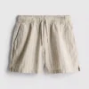 Pantalones cortos de mezcla de lino con rayas