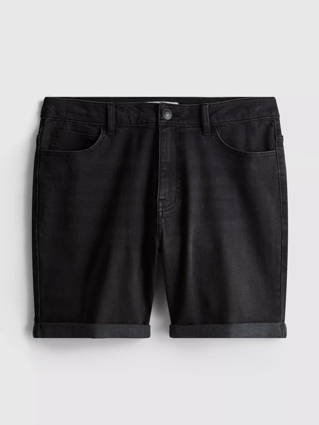 Pantalones cortos de mezclilla ajustados de talle medio