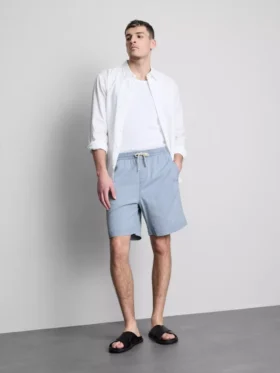 Pantalones cortos de mezclilla con cordón texturizados
