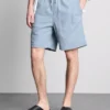 Pantalones cortos de mezclilla con cordón texturizados