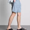 Pantalones cortos de mezclilla con cordón texturizados