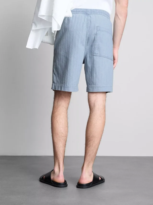 Pantalones cortos de mezclilla con cordón texturizados