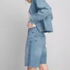 Pantalones cortos de mezclilla con dobladillo sin rematar