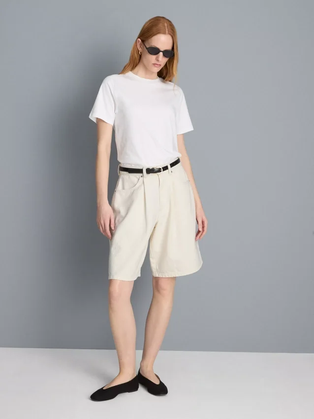 Pantalones cortos de mezclilla de algodón
