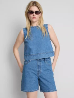Pantalones cortos de mezclilla de algodón