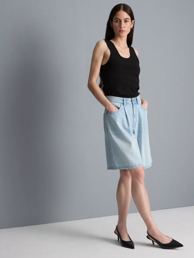 Pantalones cortos de mezclilla de algodón