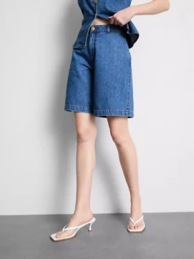 Pantalones cortos de mezclilla de algodón