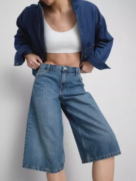 Pantalones cortos de mezclilla de algodón