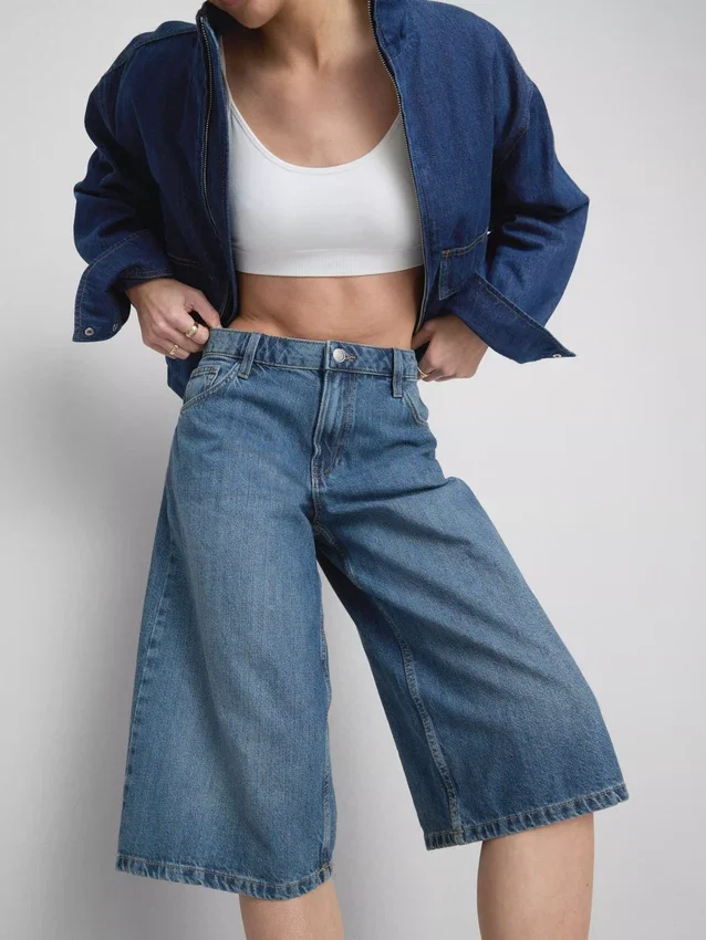 Pantalones cortos de mezclilla de algodón