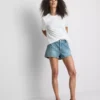Pantalones cortos de mezclilla de algodón