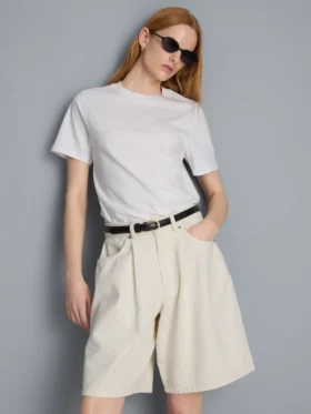 Pantalones cortos de mezclilla de algodón