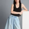 Pantalones cortos de mezclilla de algodón