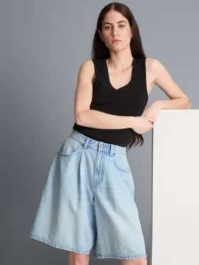 Pantalones cortos de mezclilla de algodón