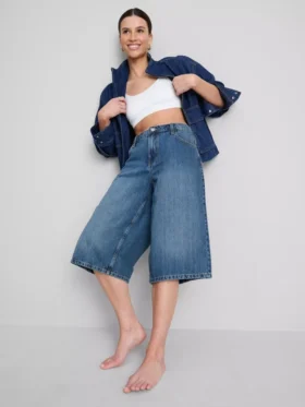Pantalones cortos de mezclilla de algodón
