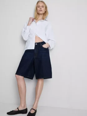 Pantalones cortos de mezclilla de algodón