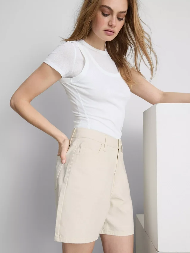 Pantalones cortos de mezclilla de algodón