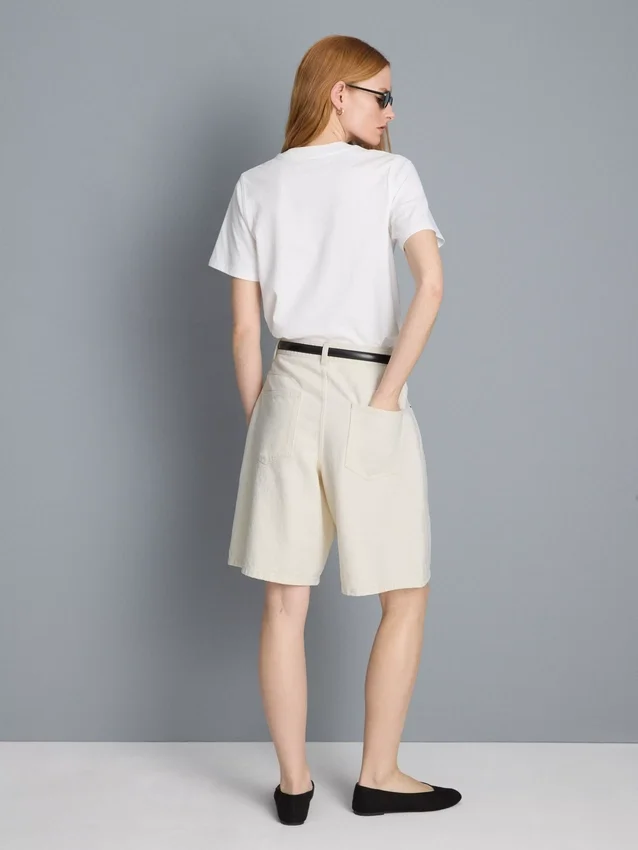 Pantalones cortos de mezclilla de algodón