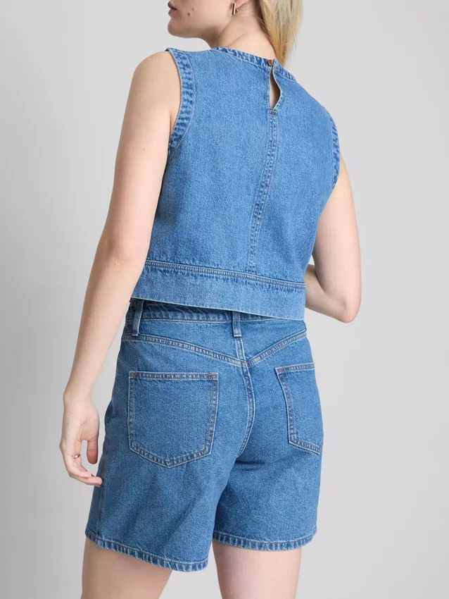 Pantalones cortos de mezclilla de algodón
