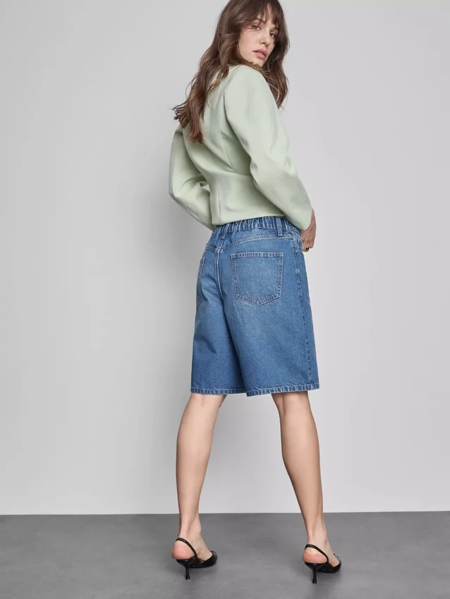 Pantalones cortos de mezclilla de algodón