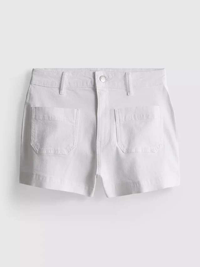 Pantalones cortos de mezclilla de algodón con bolsillos delanteros