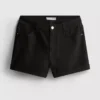 Pantalones cortos de mezclilla de talle medio con dobladillo