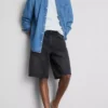 Pantalones cortos de mezclilla holgados de talle medio