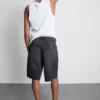 Pantalones cortos de mezclilla holgados de talle medio