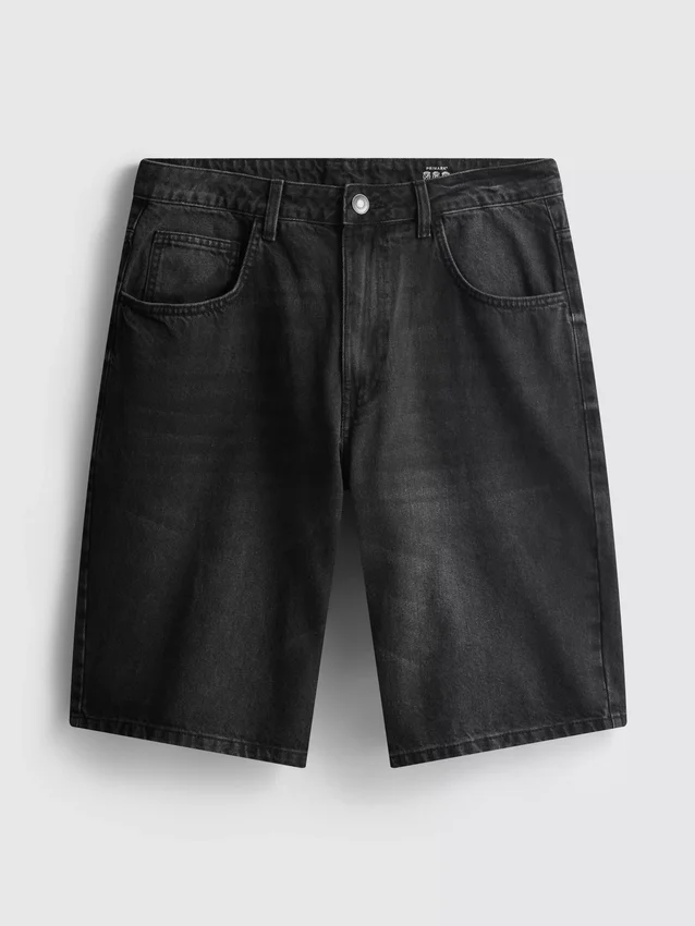 Pantalones cortos de mezclilla holgados de talle medio