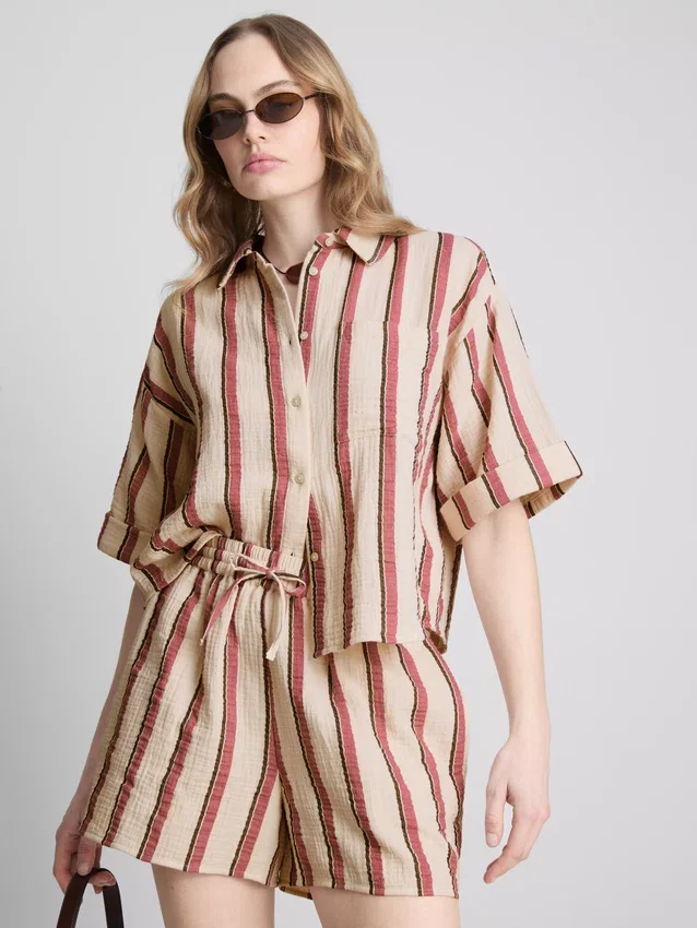 Pantalones cortos de muselina de algodón