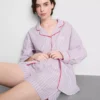 Pantalones cortos de pijama a rayas de algodón estilo «servicio de habitación»