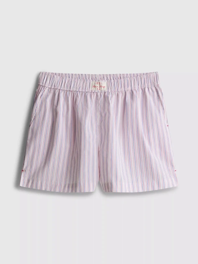 Pantalones cortos de pijama a rayas de algodón estilo «servicio de habitación»