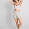 Pantalones cortos de pijama acanalados con estampado