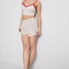 Pantalones cortos de pijama acanalados con estampado