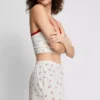 Pantalones cortos de pijama acanalados con estampado