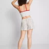 Pantalones cortos de pijama acanalados con estampado