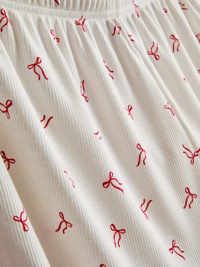 Pantalones cortos de pijama acanalados con estampado