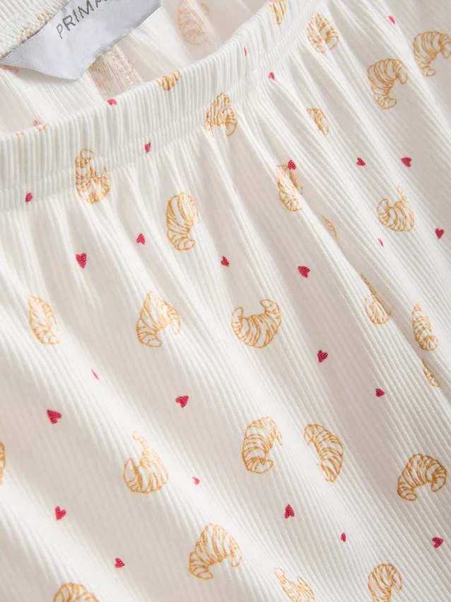 Pantalones cortos de pijama acanalados con estampado