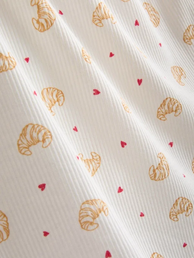 Pantalones cortos de pijama acanalados con estampado