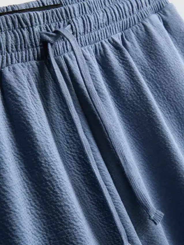Pantalones cortos de pijama con cordón y textura