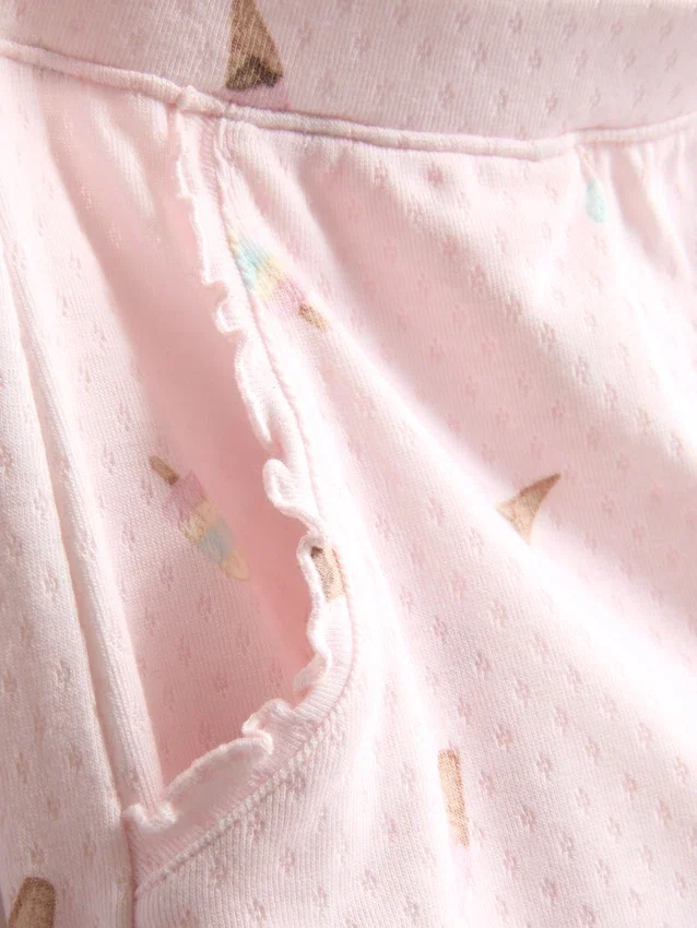 Pantalones cortos de pijama con volantes y estampado de helados «Love to Lounge»