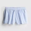 Pantalones cortos de pijama de algodón a rayas estilo Oxford