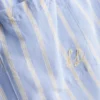 Pantalones cortos de pijama de algodón a rayas estilo Oxford