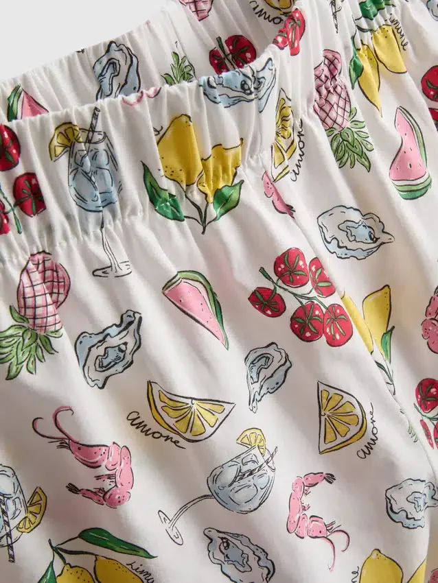 Pantalones cortos de pijama de algodón tejido