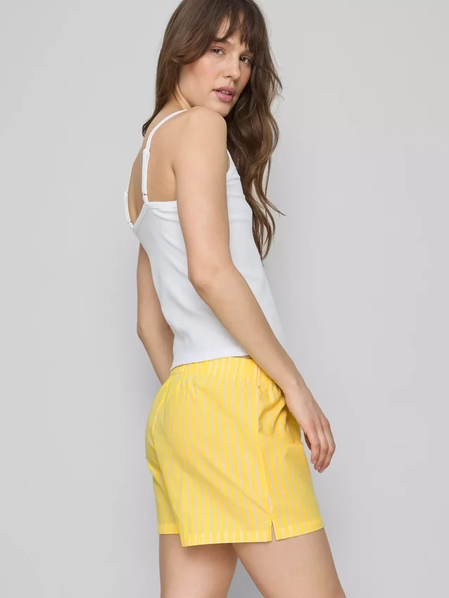 Pantalones cortos de pijama de algodón tejido