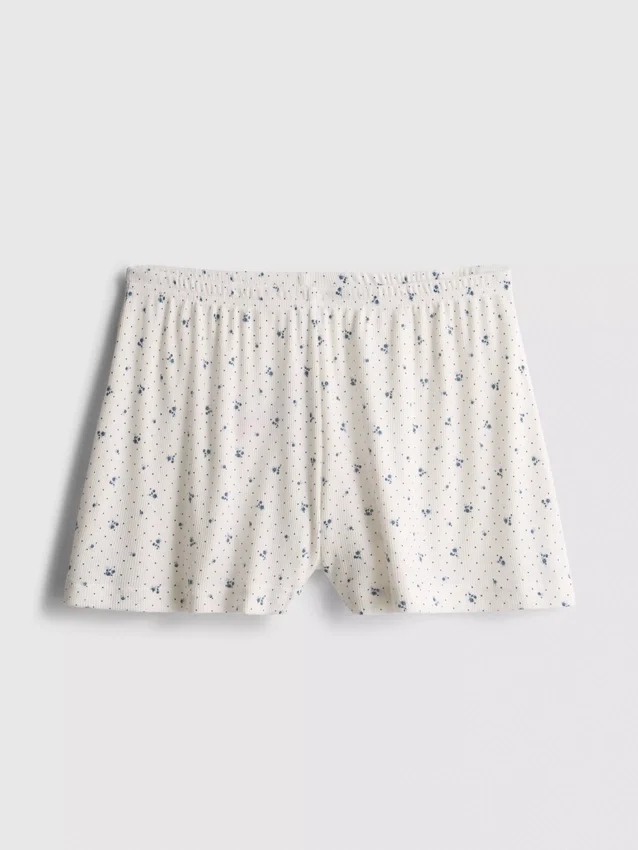 Pantalones cortos de pijama de jersey acanalado