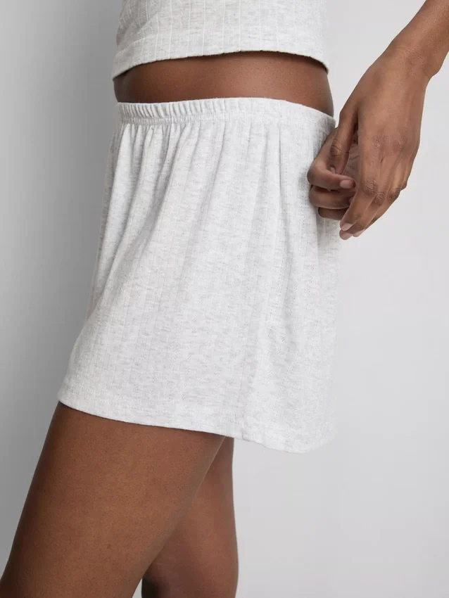 Pantalones cortos de pijama de punto calado