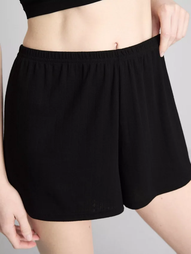 Pantalones cortos de pijama de punto calado