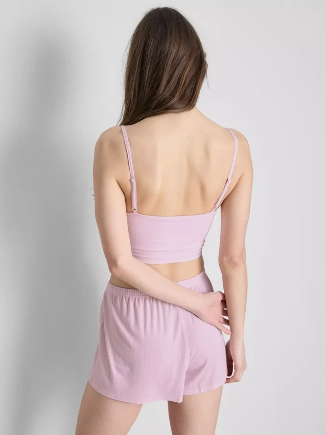 Pantalones cortos de pijama de punto calado