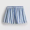 Pantalones cortos de playa de algodón a rayas de corte holgado